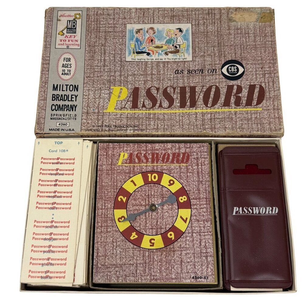 Vintage 1962 Milton Bradley Password CBS Game Set Made in USA Goodson Todman